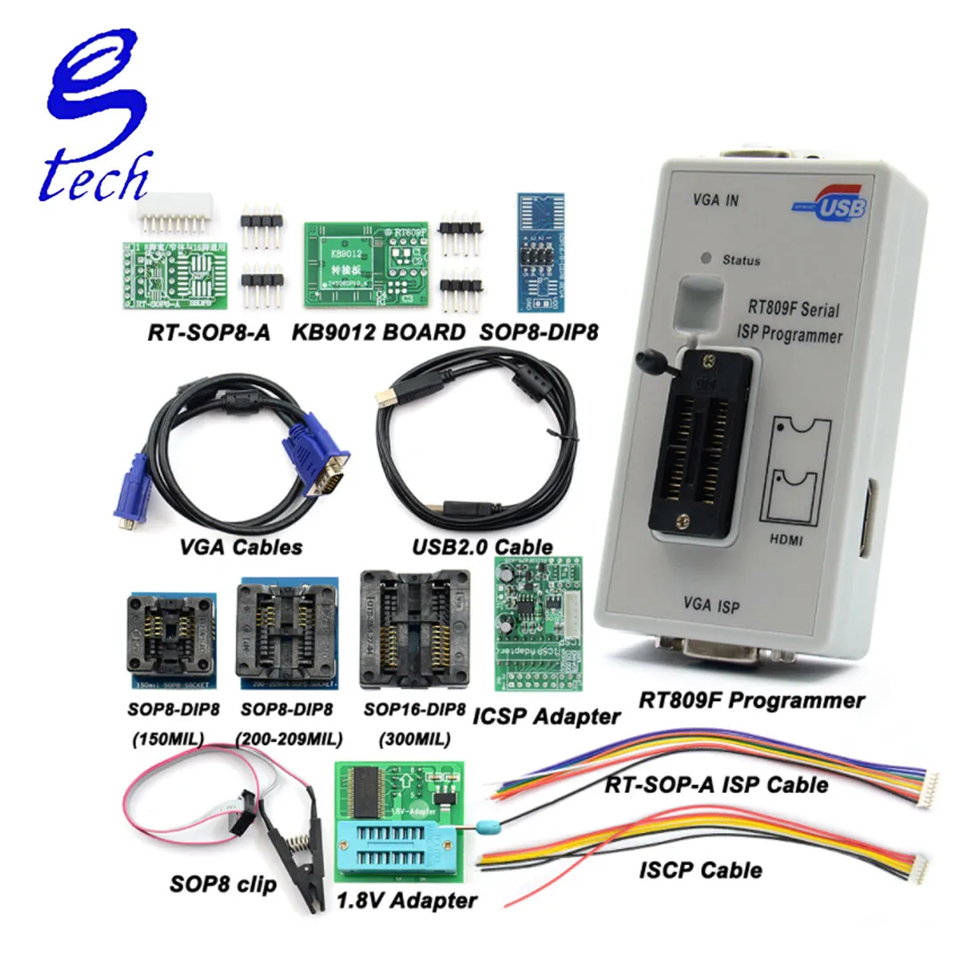Программатор RT809F LCD ISP оригинальный переходник 8 настроек SOP8 IC клипса ЖК-ридер универсальный программатор