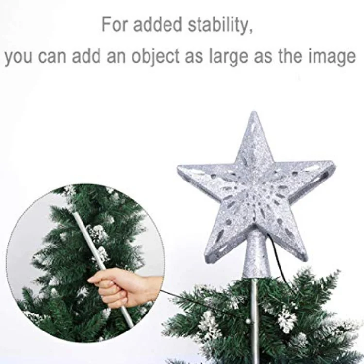 2019 New Design LED christmas trees topper lights with 3D flashing star