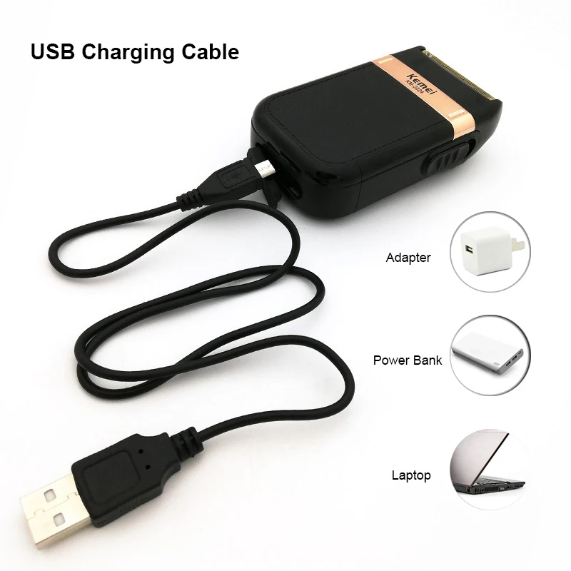 Высокое качество Электрический USB аккумуляторная бритва для мужчин с двойным лезвием из водонепроницаемого материала возвратно-поступательным движением бритвенный станок парикмахера машинка