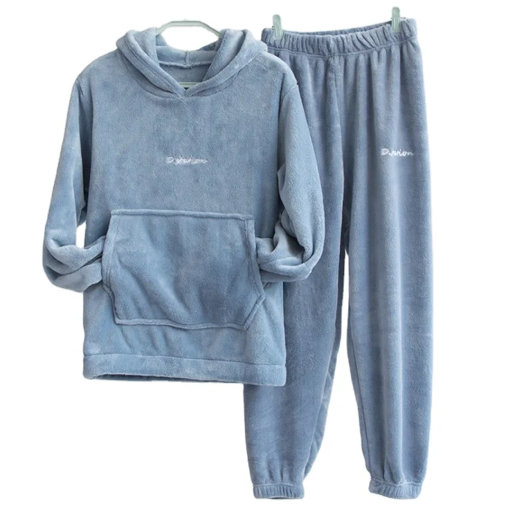 Design Luxury Super Soft Custom Women Men Flannel Sherpa Fleece Pajamas Two Pieces Sleepwear Pajamas Set For Home