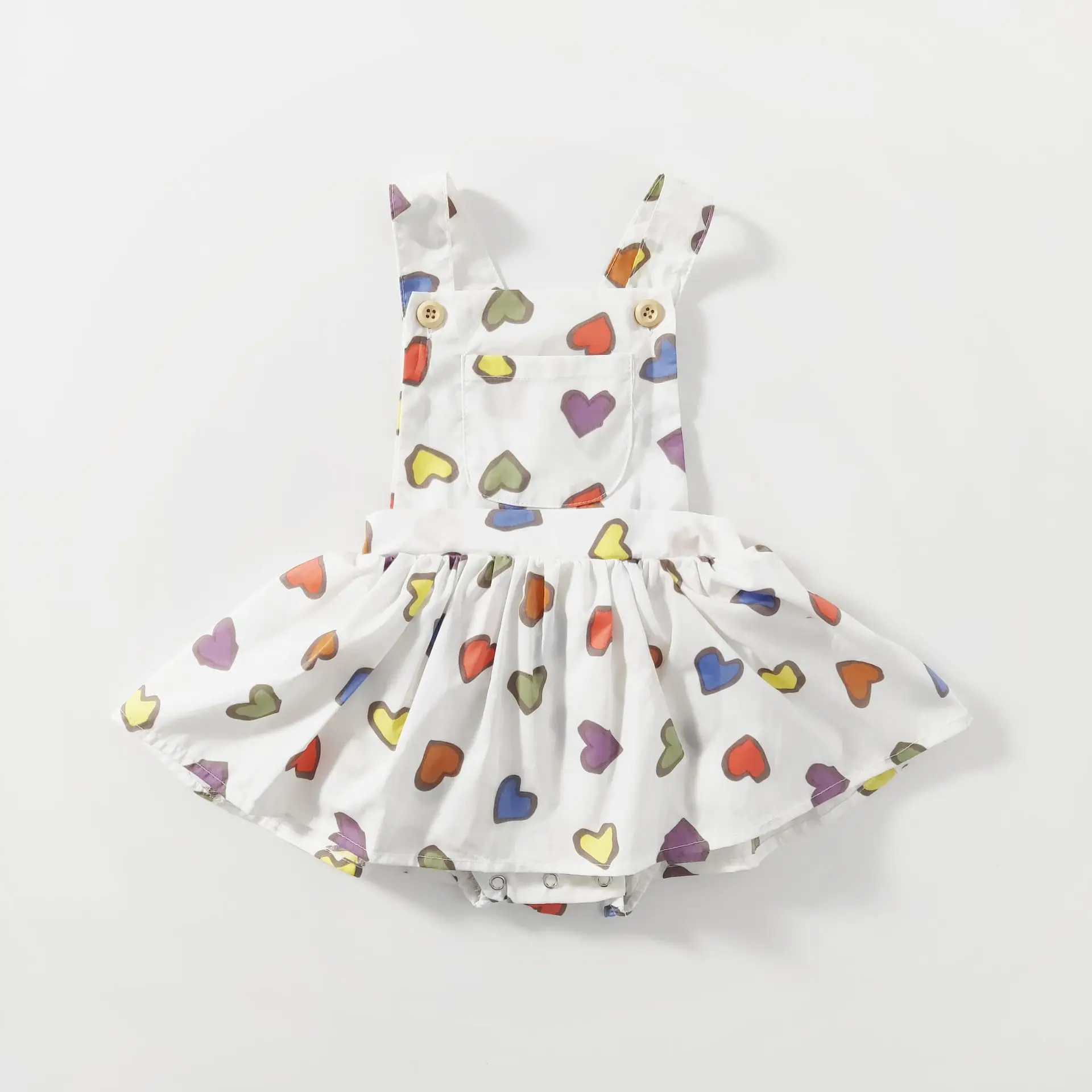 
Wholesale Cotton Baby Girl Romper Dress Summer Color Love Suspender Skirts Baby Girl Dresses 
