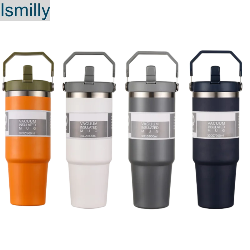 Stanleyss IceFlowi Stainless Steel Tumbler Cup with Straw Leakproof Flip Lid 20oz 30oz Reusable Vacuum Insulated Water Bottle