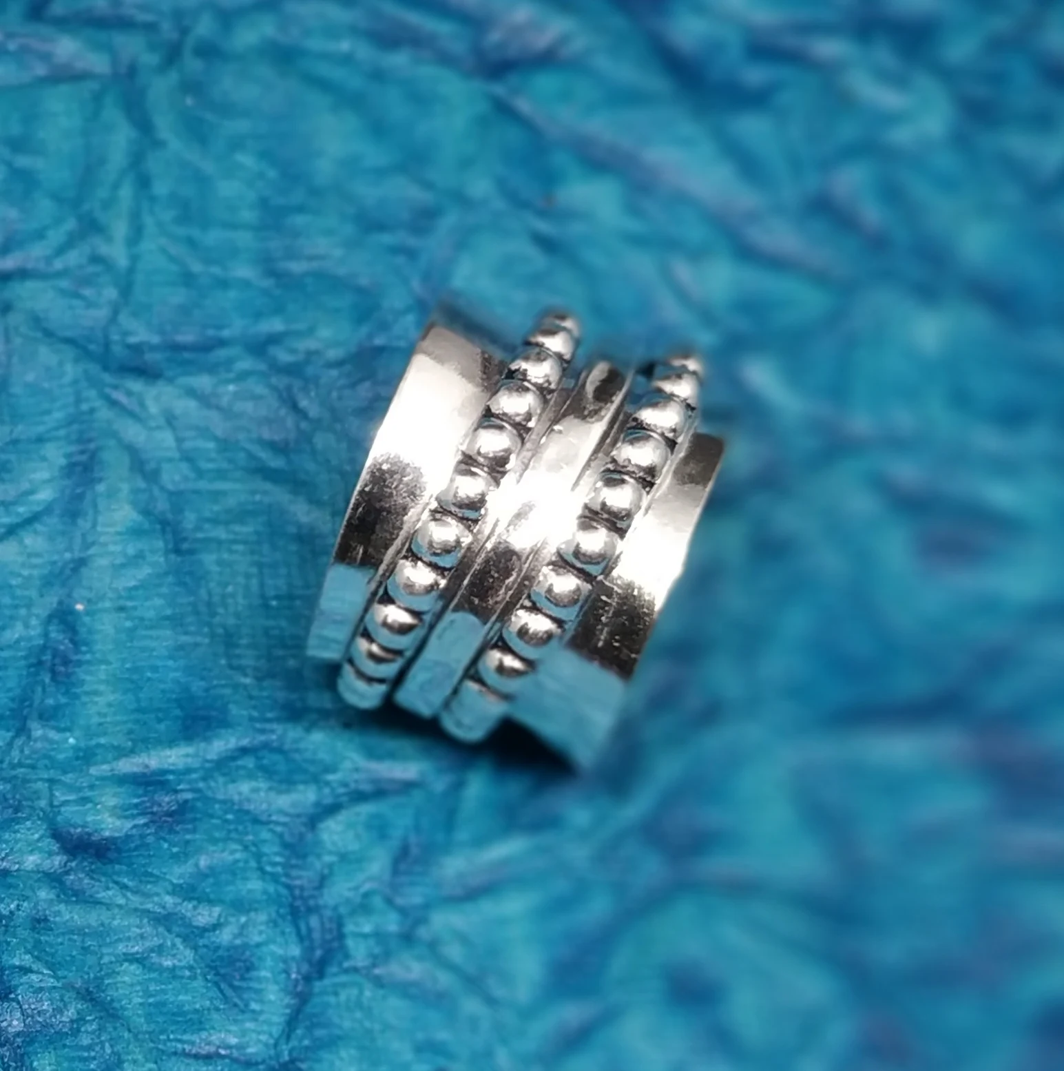 Spinner Ring Handcrafted Band Ring 925 Sterling Solid Silver Thumb Band Spinner Two Tone Spinner Ring Gift for women
