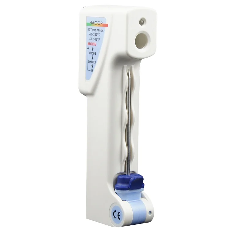AZ8838 Высокоточный инфракрасный измеритель HACCP Бесконтактный промышленный датчик цифровой термометр для мяса с щупом