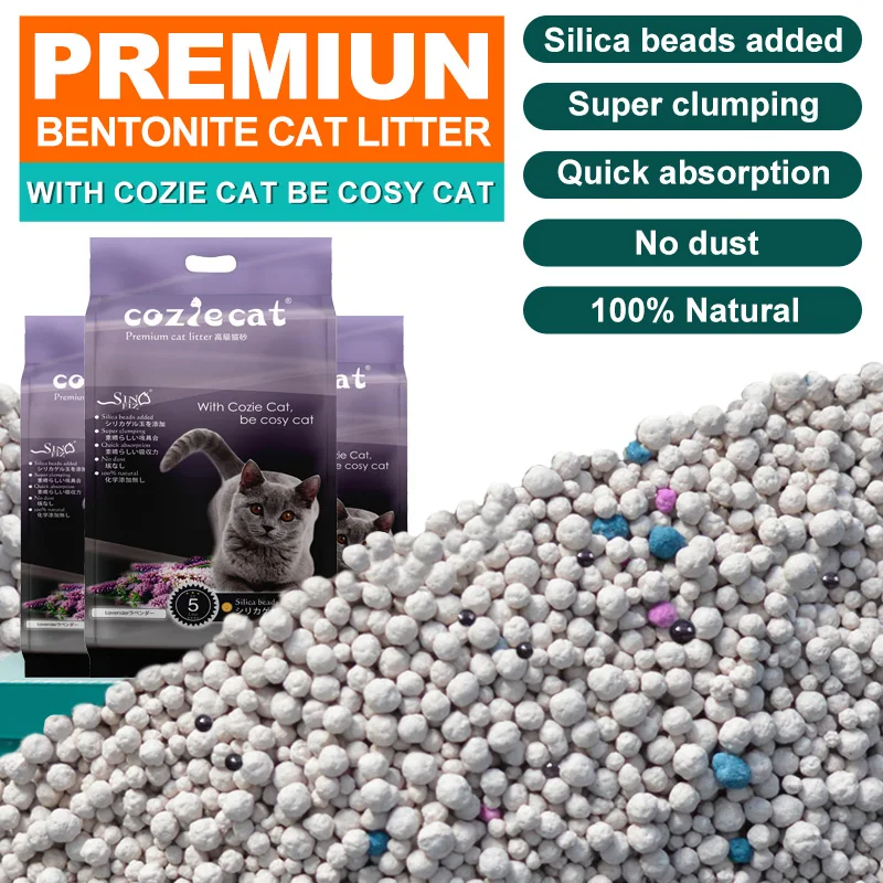 Manufacturers Natural Cat Sand Odour Lock Strong Dust Free Clumping Premium Bentonite Ball Cat Litter Sand