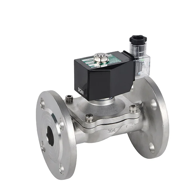 Stainless Steel Flange Connection Normal Open 1/2 Inch DC24V Solenoid Valve