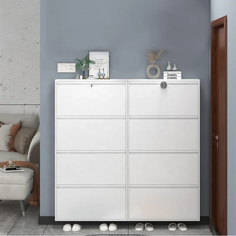 Home Furniture Metal Convertible Shoe Rack Cabinet Shoe Storage Cabinet With Drawer