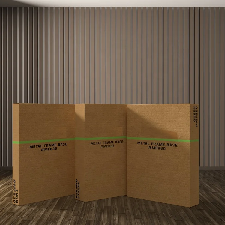 Cadre de lit avec fer métal  Metal Slats Modern Bedroom Furniture Sommier Metal King Size Bed Frame With Headboard Footboard