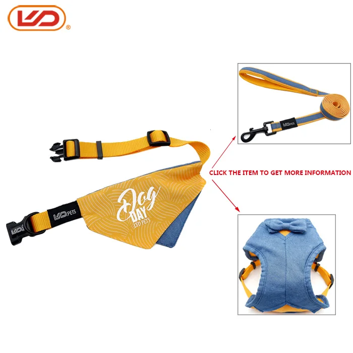 
High quality custom adjustable nylon big dog cat training neck scarf bandana collars buckle 