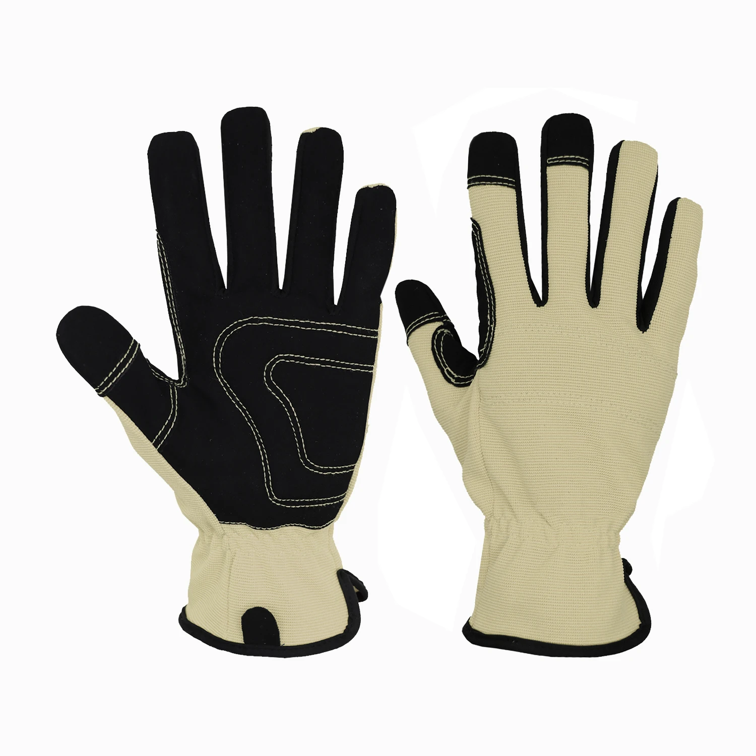HANDLANDY brown nubuck Vibration-Resistant Repair hand Gloves Gardening Work touchscreen gloves for outdoor