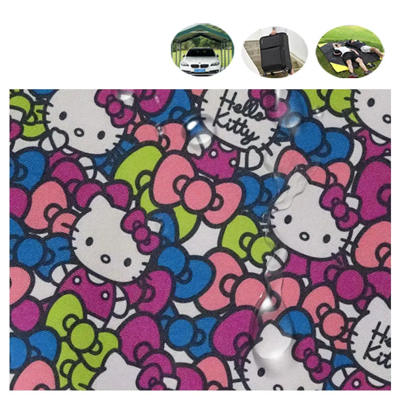 Горячая Распродажа 700D печатная 210D майларовая дешевая водостойкая парусиновая ткань для сумки женская сумка с ПВХ покрытием 300D Hello Kitty ткань Оксфорд