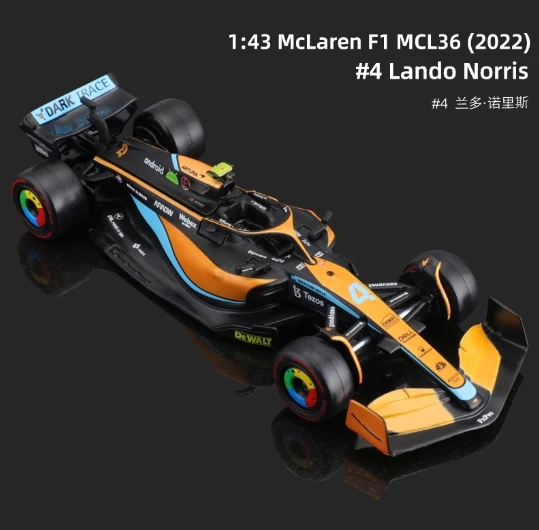Лидер продаж 1:43 2022 MCL36 #3 Daniel Ricciardo #4 легкосплавный автомобиль из сплава литой металлический игрушечный модель легкосплавного автомобиля