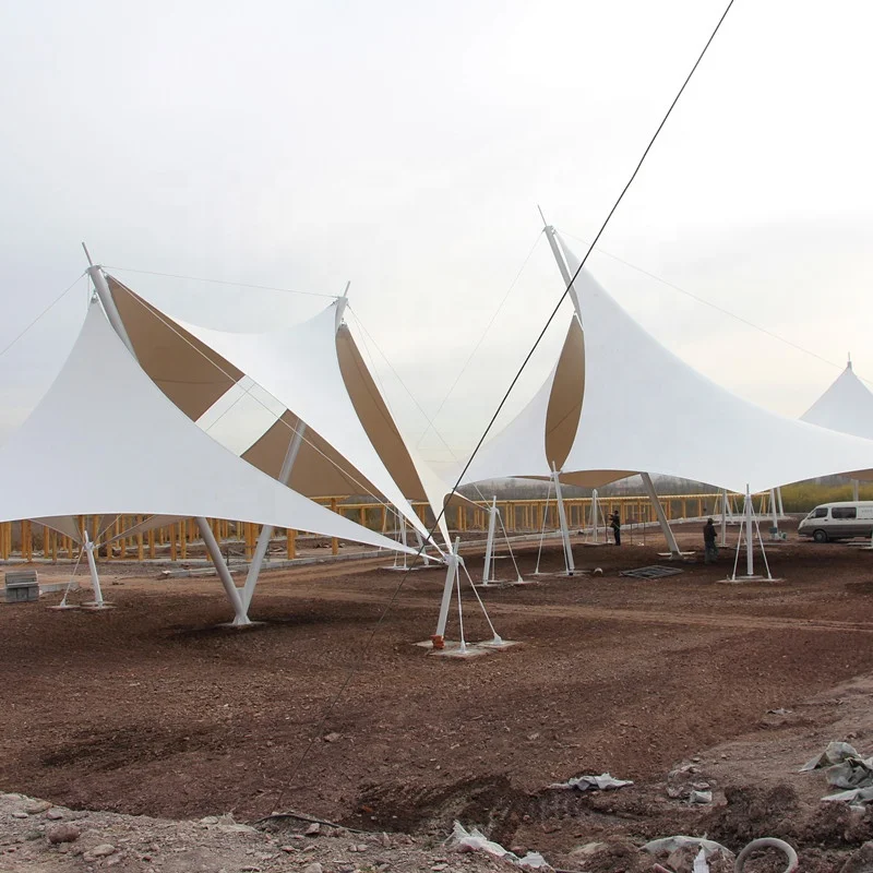 Waterproof PVDF landscape design tensile shade membrane structure supplier in China