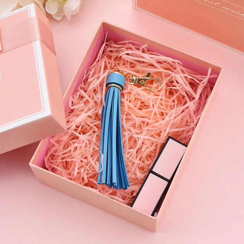 Wholesale new PU tassel pings super slender DIY suitcase accessories key ring leather tassel