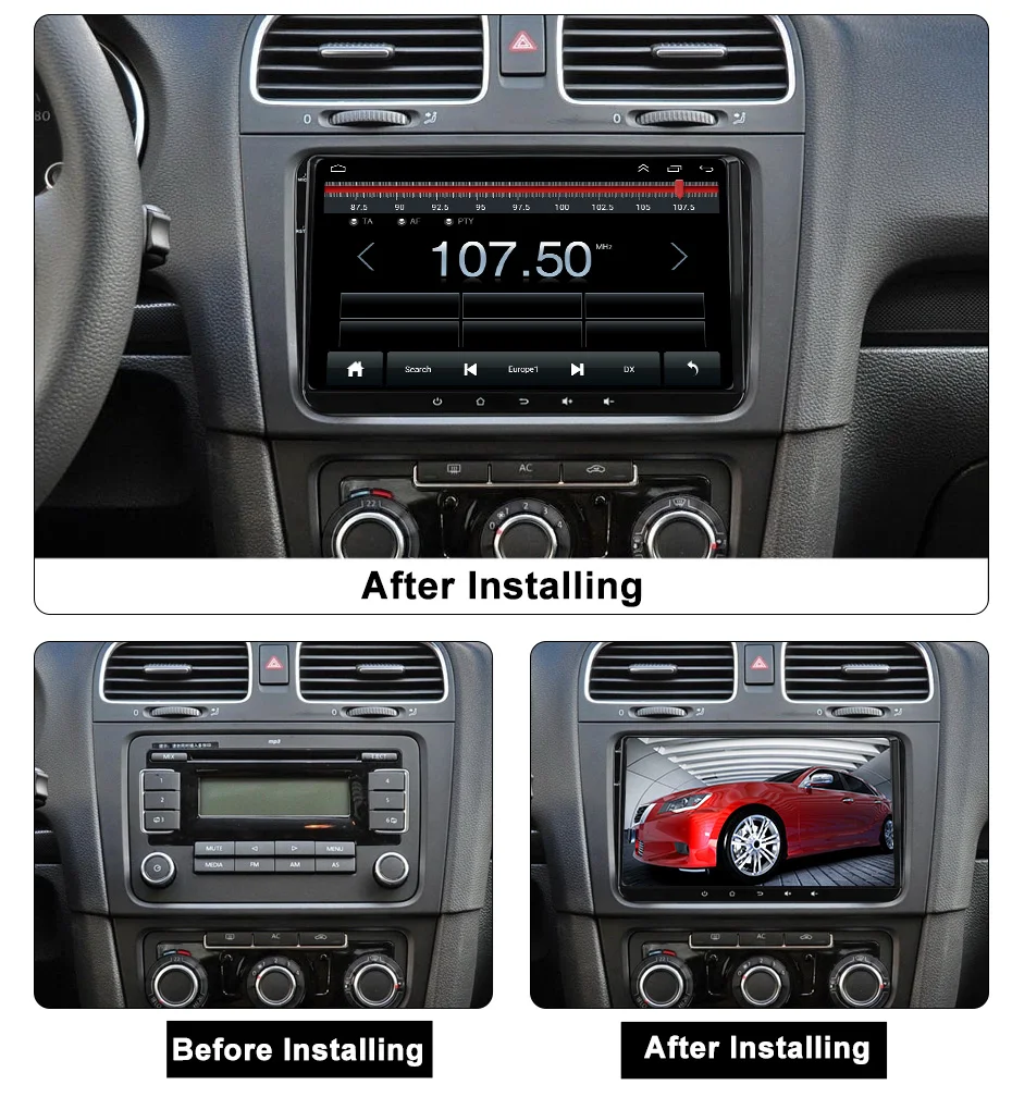 MEKEDE Android 11 4core android Автомобильное видео для VW/POLO/PASSAT B6/Golf/TOURAN/SHARAN 2 + 32 Гб WIFI GPS