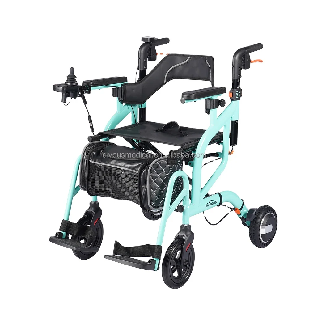 New Model Ultralight Portable Folding Power Wheelchair As Walker Seniors Stroller Electric Disabled Chair