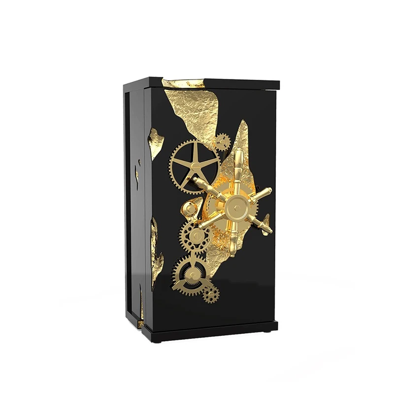 Furnistyle Customized Millionaire Gold Luxury Fireproof Stainless Steel Safes Electronic Locks Home Use Bedroom Safes Direct