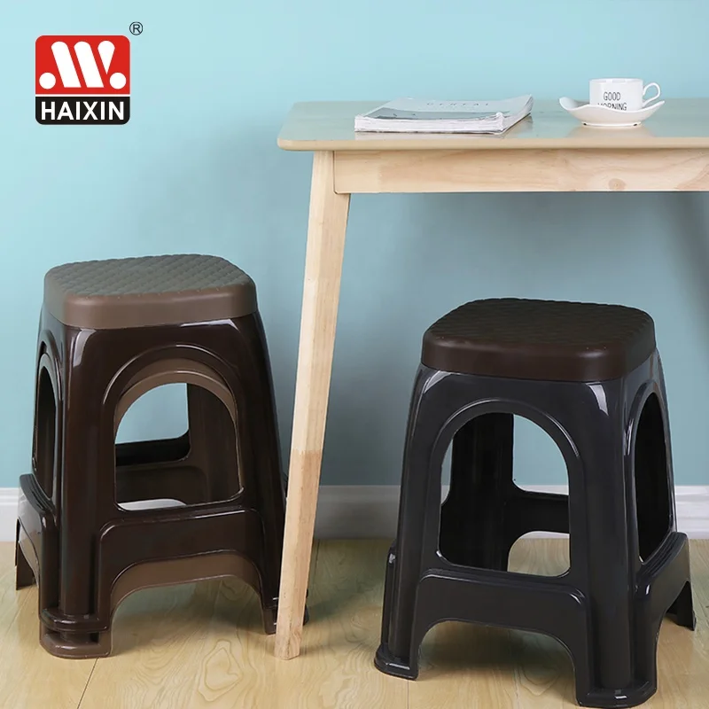 BPA free haixing colorful plastic cheap modern square high stool  toilet chair kitchen stools