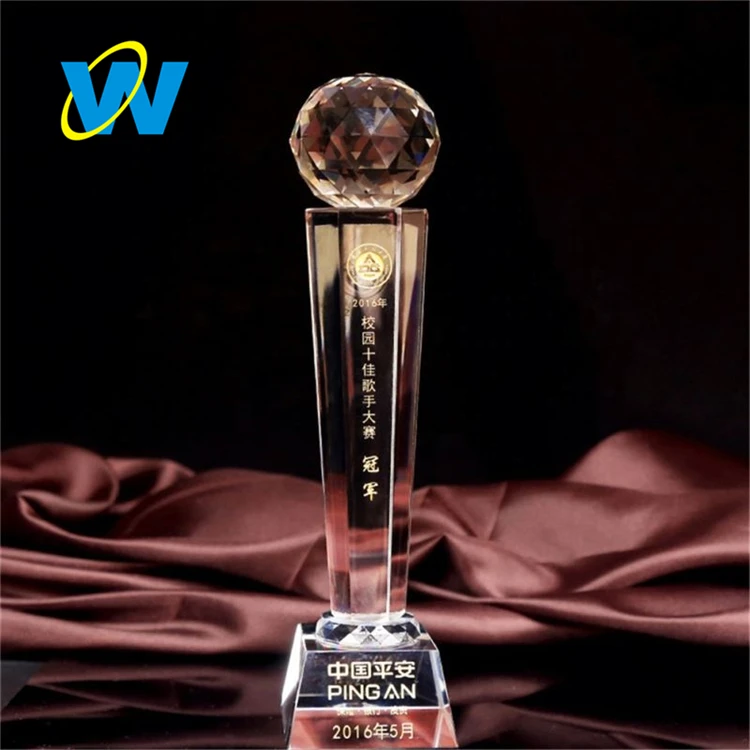 ONEWAY Wholesale crystal global trophy award for decoration gift