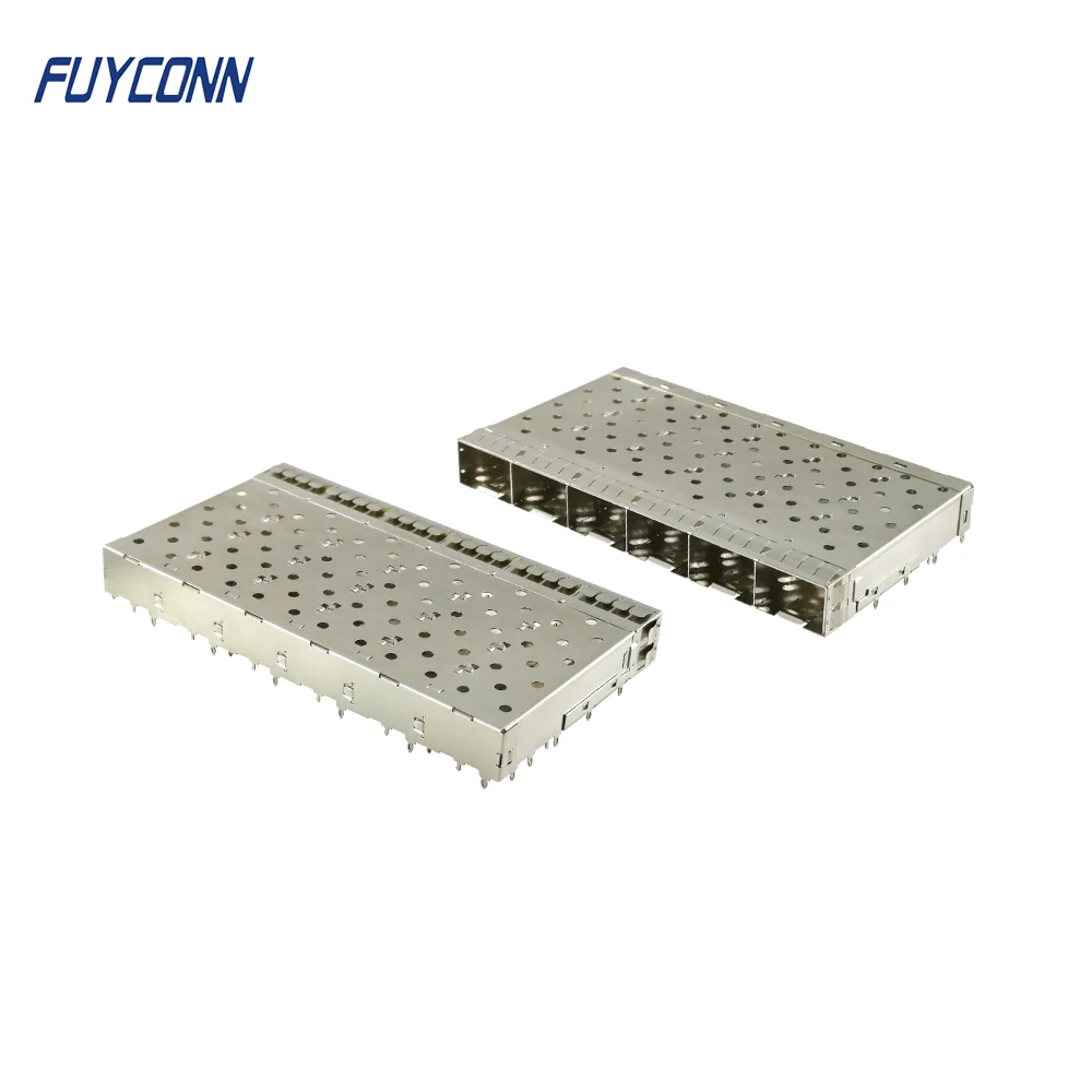 SFP клетка 1x6 портов прямой + соединитель клетки прижимные контакты без света