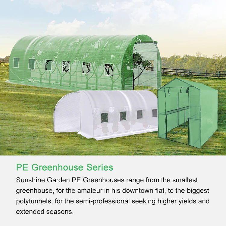 Small portable polytunnel metal frame plastic cover greenhouse tunnel tier walk in mini greenhouse for garden