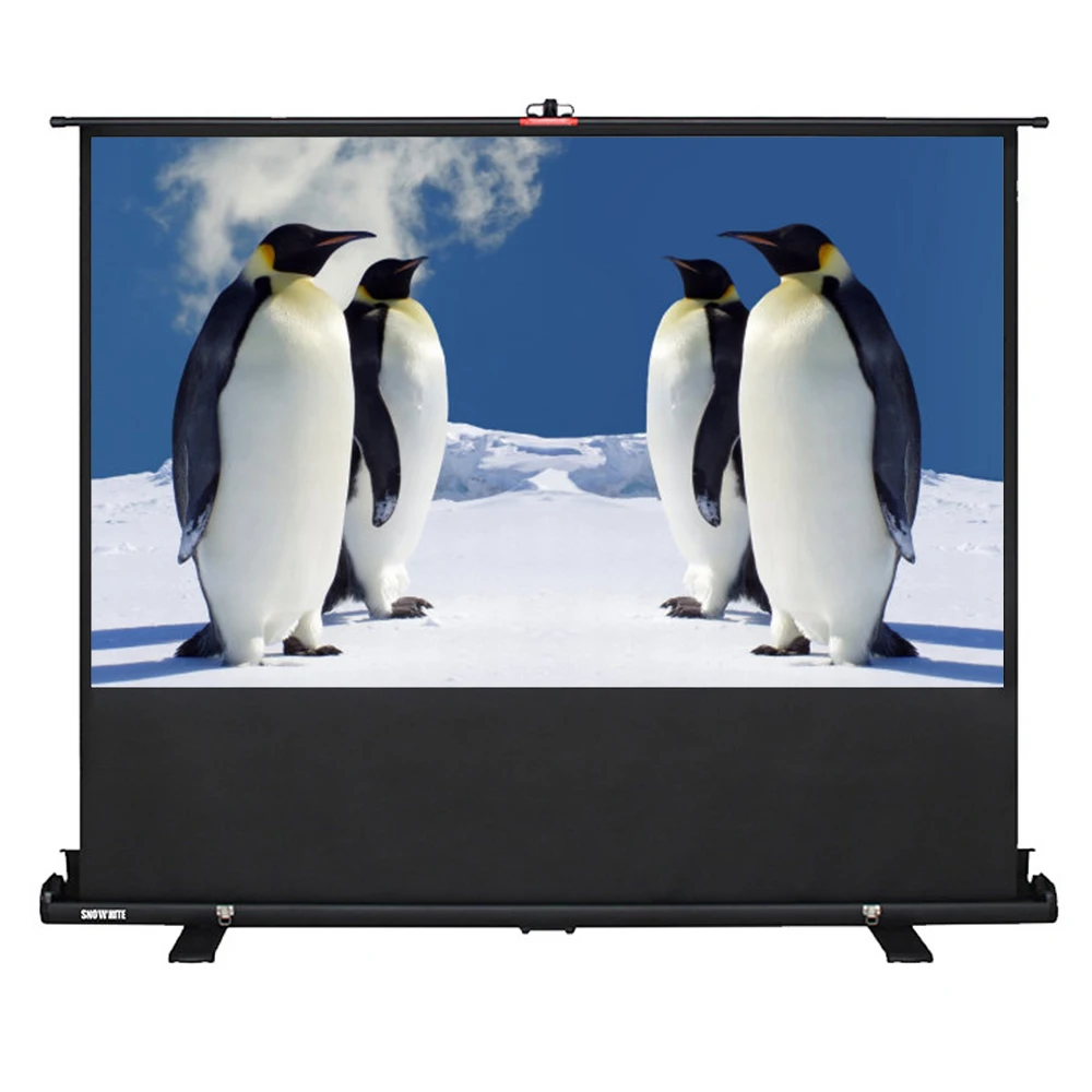 Snowhite 60 80 100 дюймов 4:3 ручной Натяжной прожектор стоячий портативный Экран для кинотеатра матовый белый