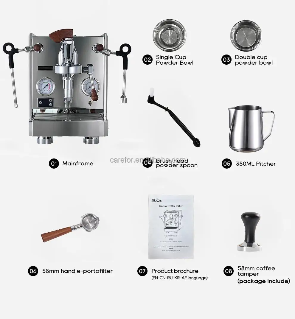 Barista Smart Automatic Italian Classic Lever 58mm Commercial Espresso Machine Professional for Coffee Shop
