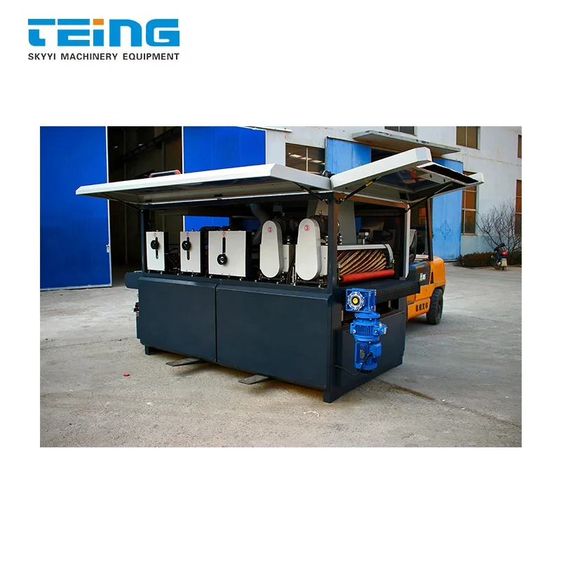Wood Floor Wire Wheel Drum Roller Brush Polishing Wide Belt Sander Machine For Curved Surface TDR-1000