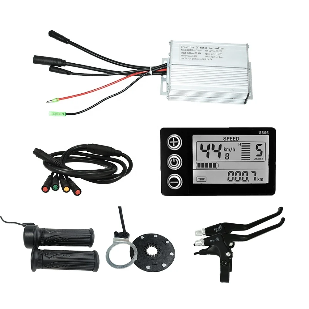 ebike motor assistance PAS brake levers thumb throttle electric bike controller kit with LCD display