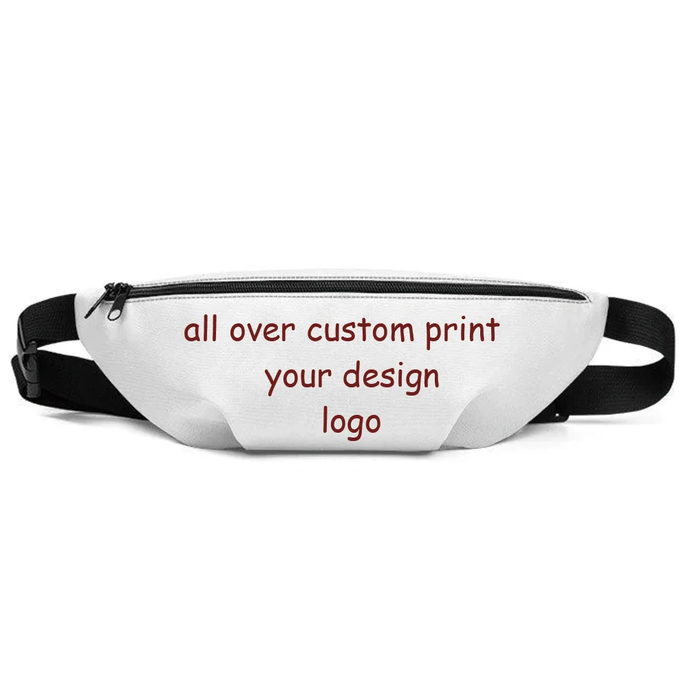600D Polyester Custom Print Waist Bags Running Sports Custom Bum Bag All Over Custom Print Fanny Pack