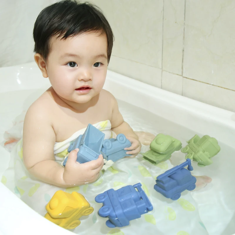 New Arrivals Kid Car Design Beach Sand Toys Summer Water Baby Toy 6-12 Months Shower Silicone Baby Bath Toy