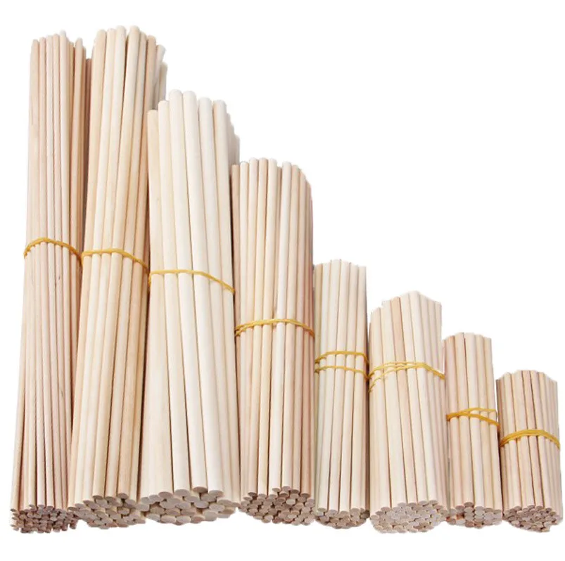 Unfinished Birch Hardwood Round  Wood Dowel Rod/Rods Wooden Craft Sticks for Crafts and DIY
