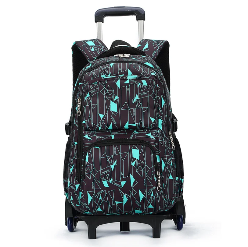 Детские школьные ранцы на 6 колесах со съемной тележкой, детский студенческий рюкзак для мальчиков и девочек
