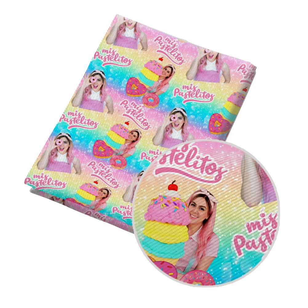 Mis Pastelitos Printed Twill Fabric for Breathable Design Curtain pet dress hair bow