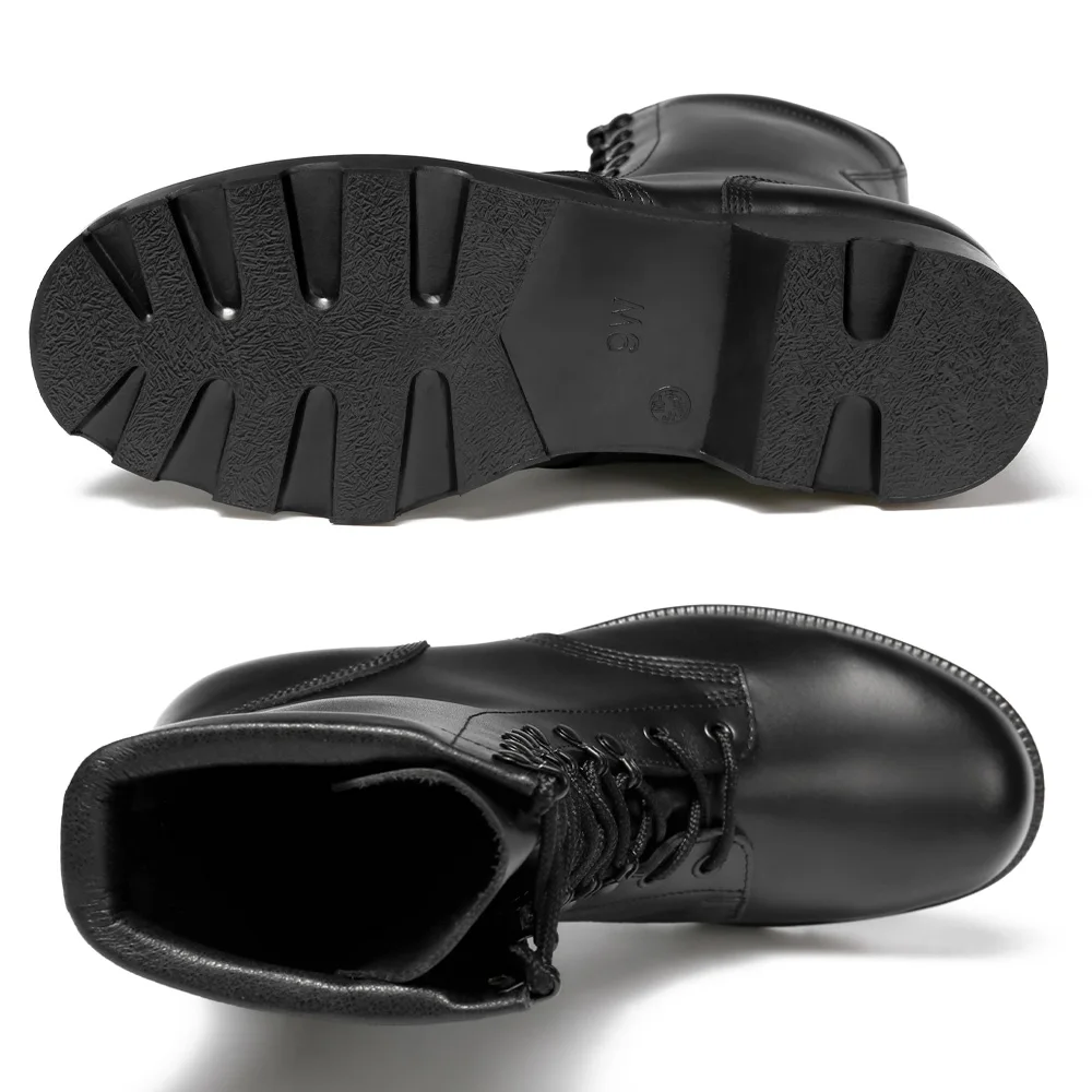 XINXING Full Leather Black Safety Combat Tactical Boots
