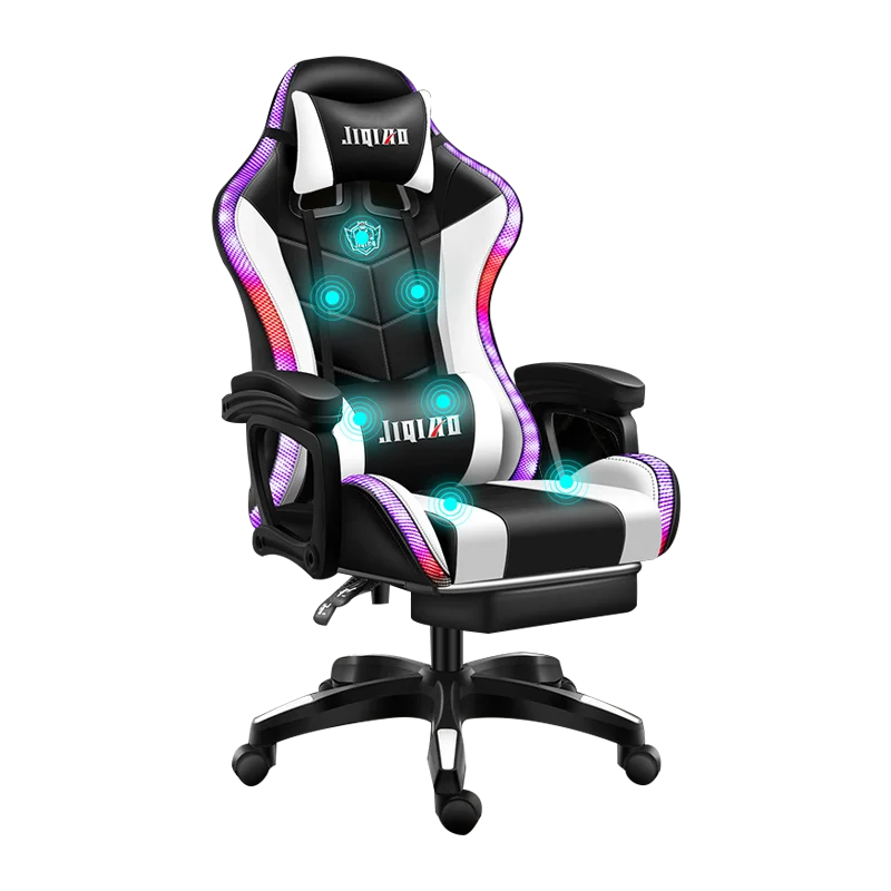 Хит продаж, игровой компьютерный стул RGB со светодиодной подсветкой и динамиками