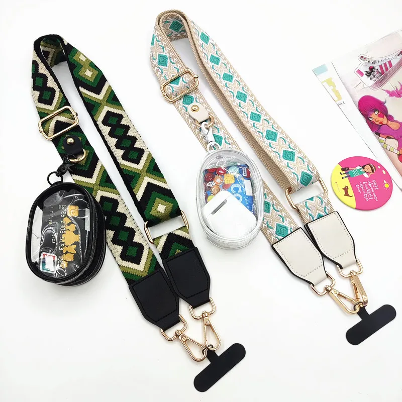 Amazon Hot Sale Phone Strap With Zippered Pouch Clip And Go Strap For Phone With Wallet Crossbody Phone Lanyard Crossbody