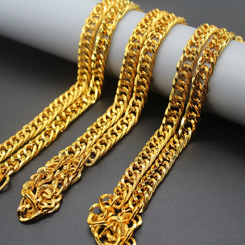 necklace for wedding	wholesale men luxury	stainless 24k charm jewelry chain 18k gold custom women plated	steel 14k