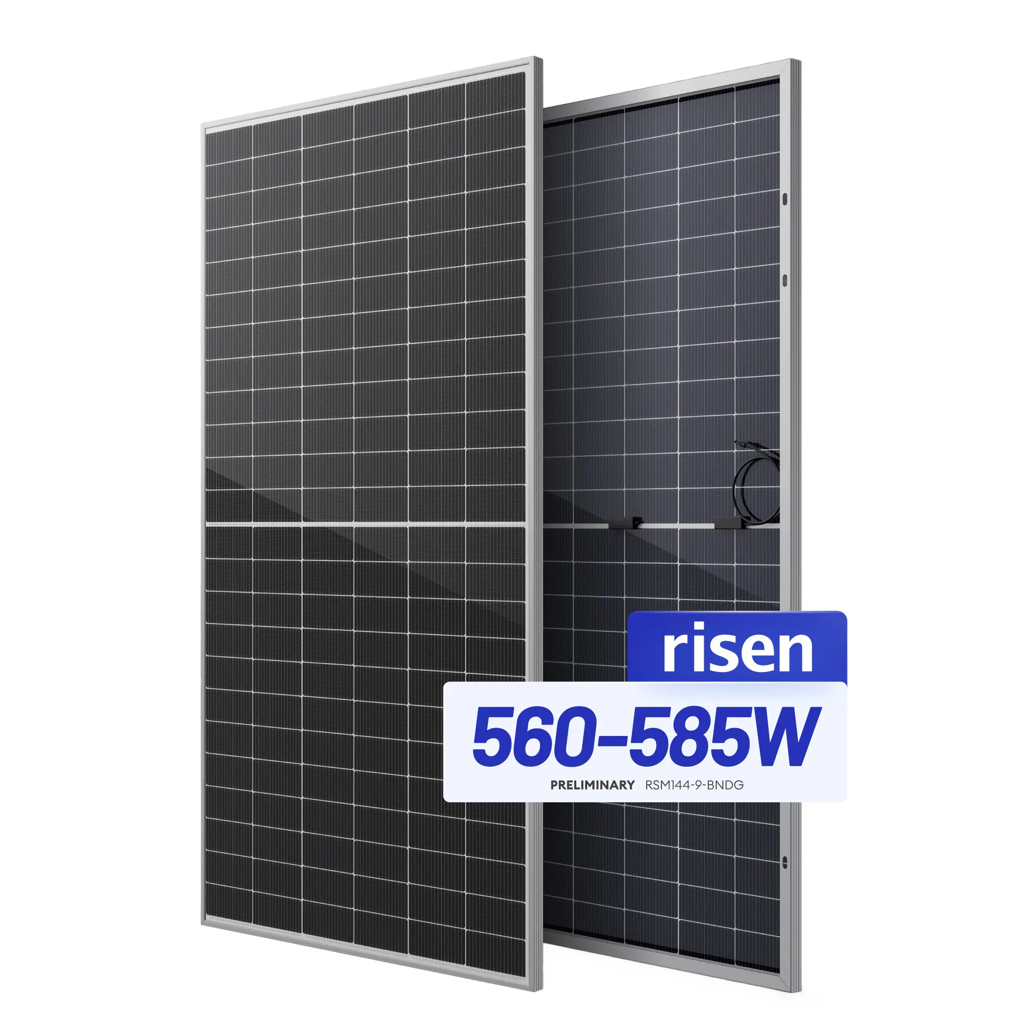 Risen Bifacial Mono Solar Panel 560W 565w 570W 575w 580w 580 watt 585W half cell dual glass N-TYPE Solar Panel