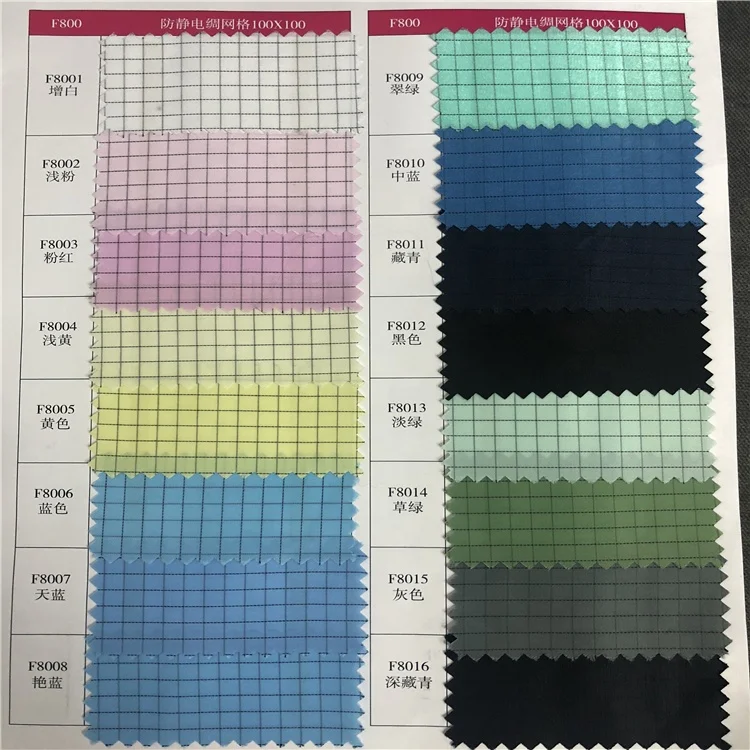 
Factory Supplier New Brand 2021 Maid Uniform Fabric Antistatic 5mm Grid Fabric 