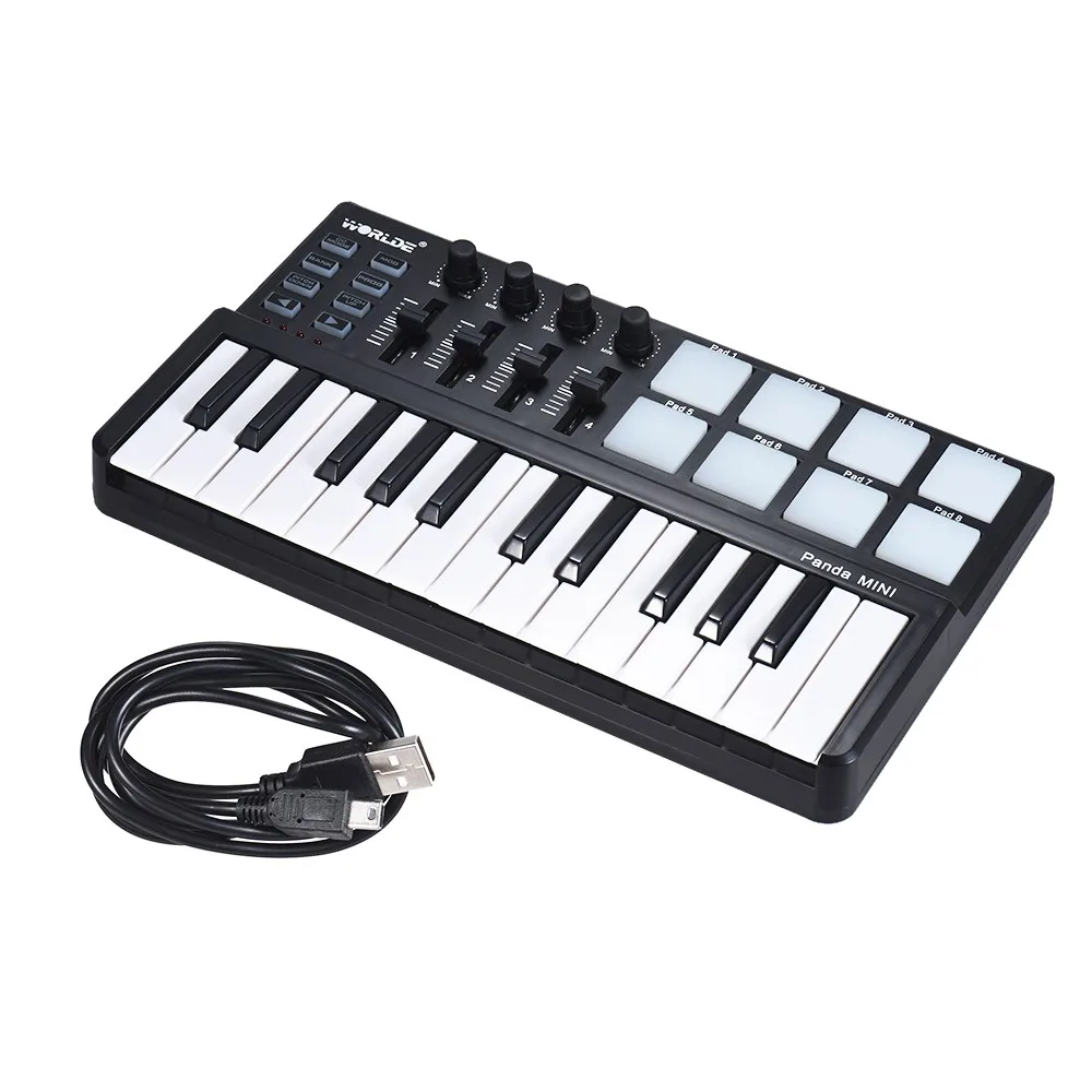 На выбор панда мини 25-ключ ультра-портативный USB MIDI контроллер
