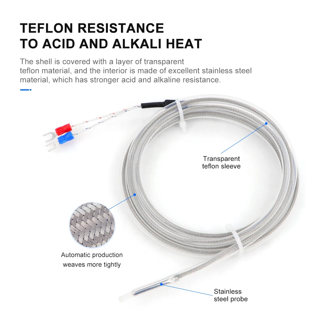 thermocouple waterproof anticorrosive K /PT100 acid and heat resistant Temperature sensor
