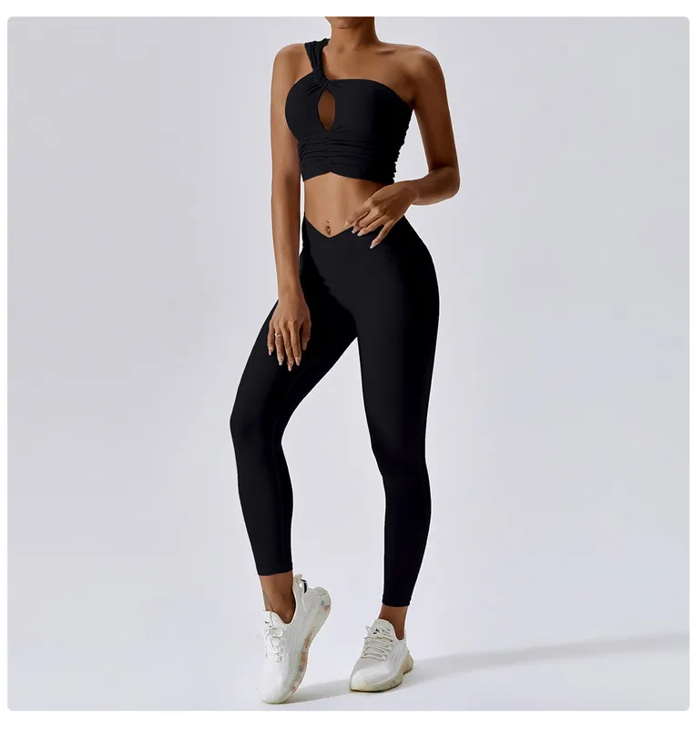 PASUXI Women Gym Fitness Set Gym Wear Seamless Sports Bra Tights Yoga Leggings 2 Piece Workout Yoga Set