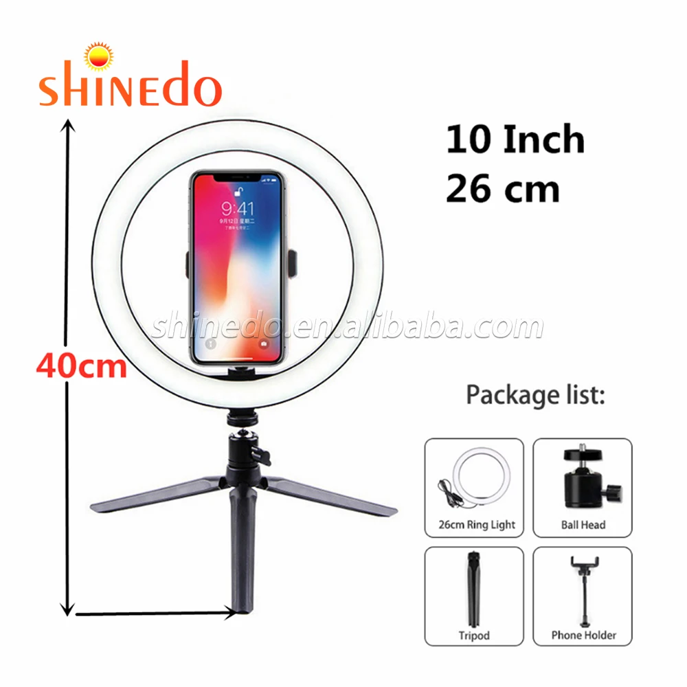 
Hot Sale Tiktok Stand Phone Holder Portable Desktop USB Charge Selfie Led Ring Light 