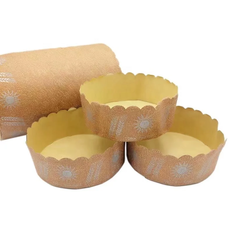 Corrugated Baking Muffin Cupcake Liner Disposable Pastry Panttone Baking Bread Holiday Baking Moulds
