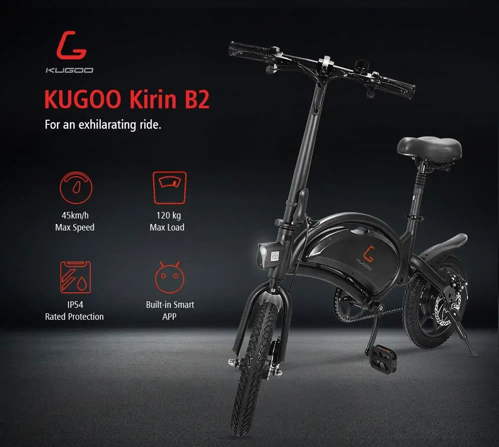  Складной электровелосипед KUGOO B2 электрический велосипед 2021 на толстых покрышках в наличии