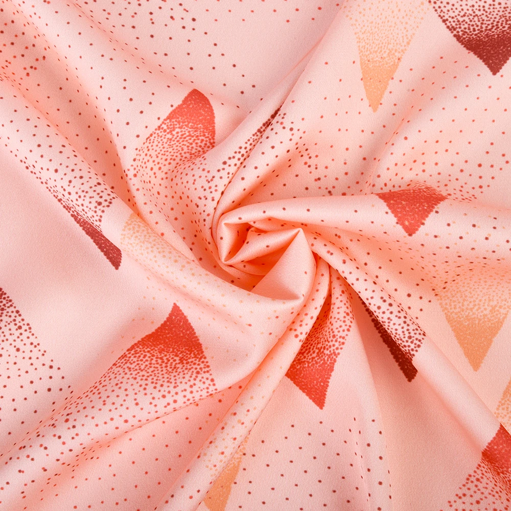 China Textile Supplier Soft Breathable 100% Polyester Printed Solid Pink Print Fabrics for Skirts