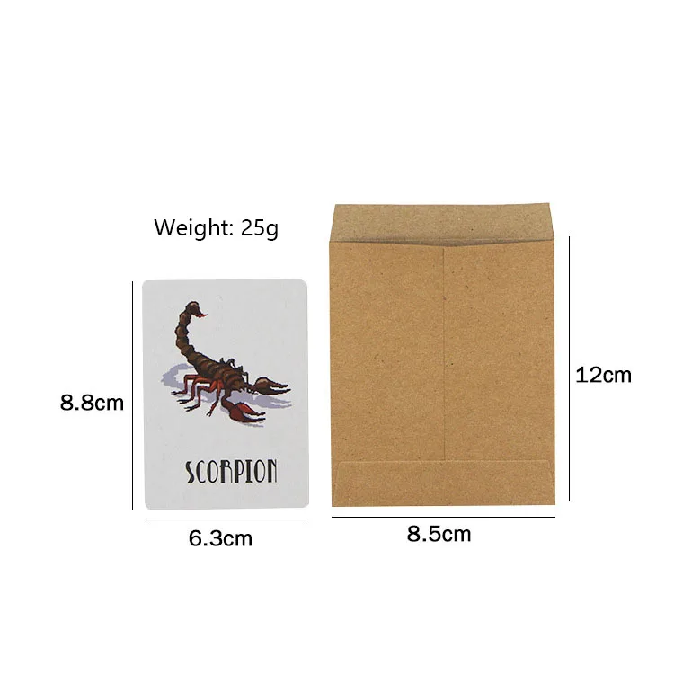 Novelty Prank Toy Card Scary Envelope Prediction Animal Card Envelope Insect Predict Gimmick Cards Joke Toy Magic Trick Props