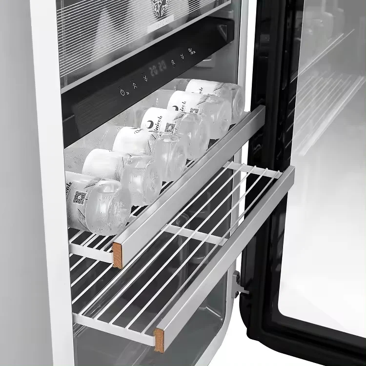 VI50RDT Wine Bar Fridge Wine Beer Refrigerator Dual Zone Compressor Wine Cooler Electric Fan Cooling