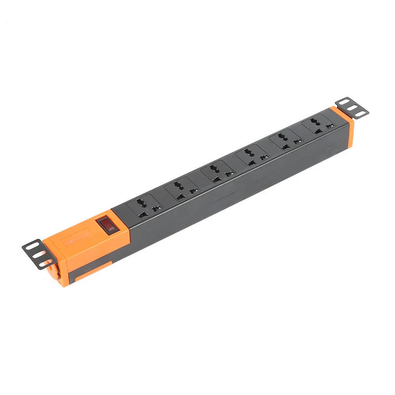 Universal 6 Ways 1U 1.5U Power Distribution Unit PDU with Rotatory Hanging Panel for Server
